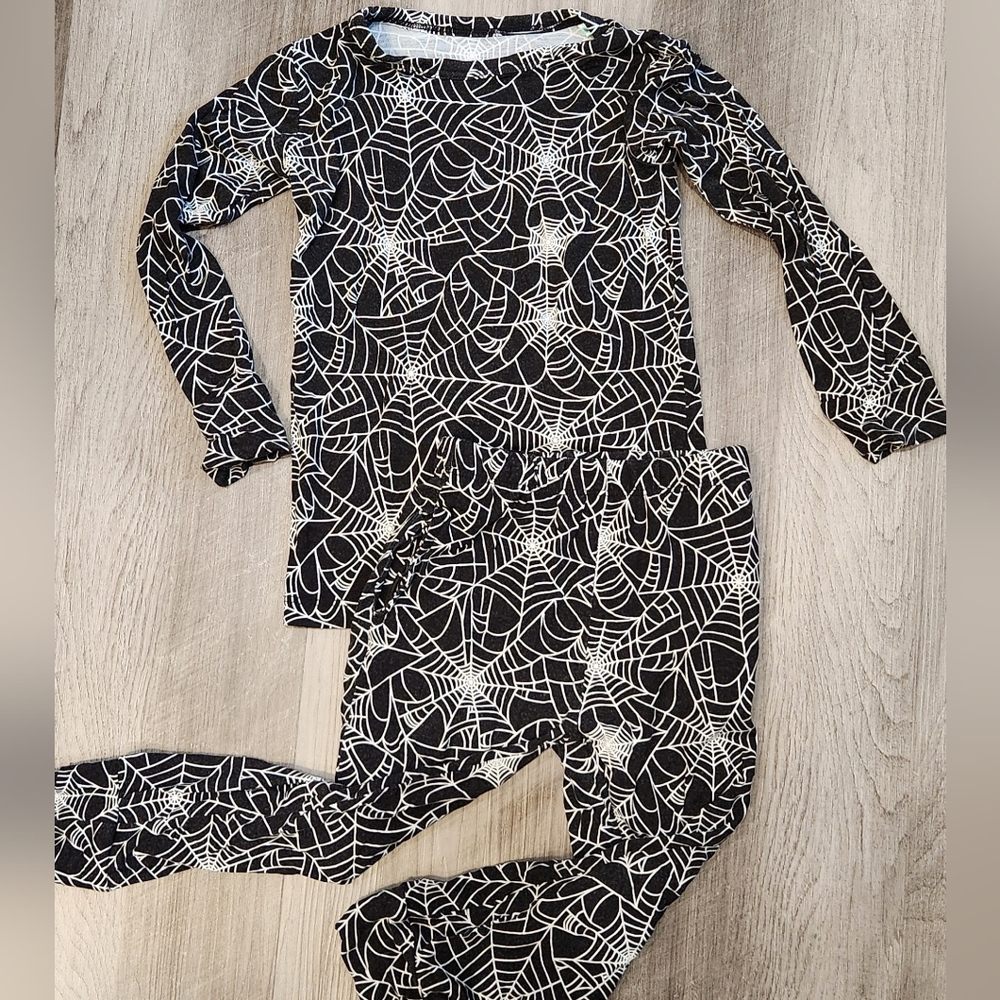 Muse threads 2/3T 2pc bamboo pajamas spiderwebs